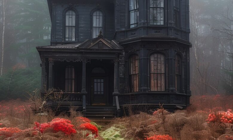 A Walk Through the Empty Halls of Abandoned Gothic Black Mansions