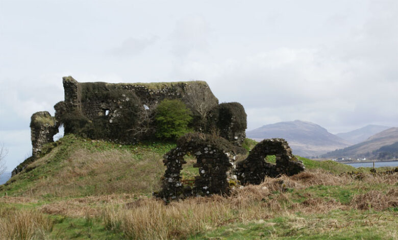 Abandoned Aros Castle in Scotland